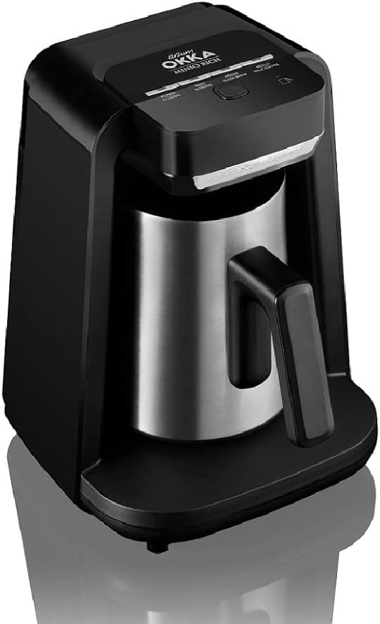 Arzum Okka Rich Automatic Turkish Coffee and Hot Beverage Maker, Velvetiser, 120V, Black/Chrome