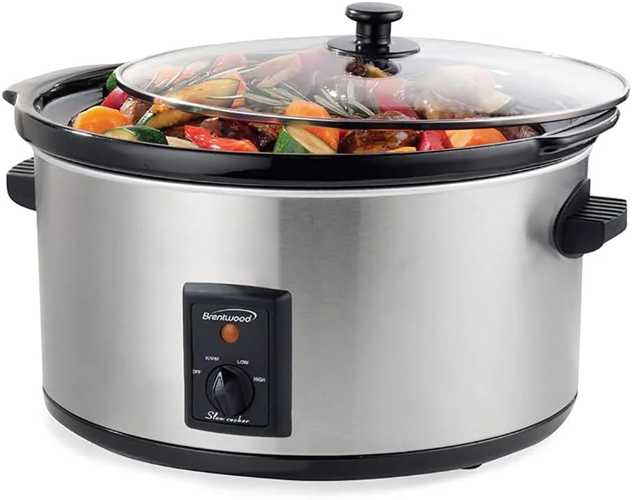 Brentwood 8 Quart Slow Cooker- Stainless Steel