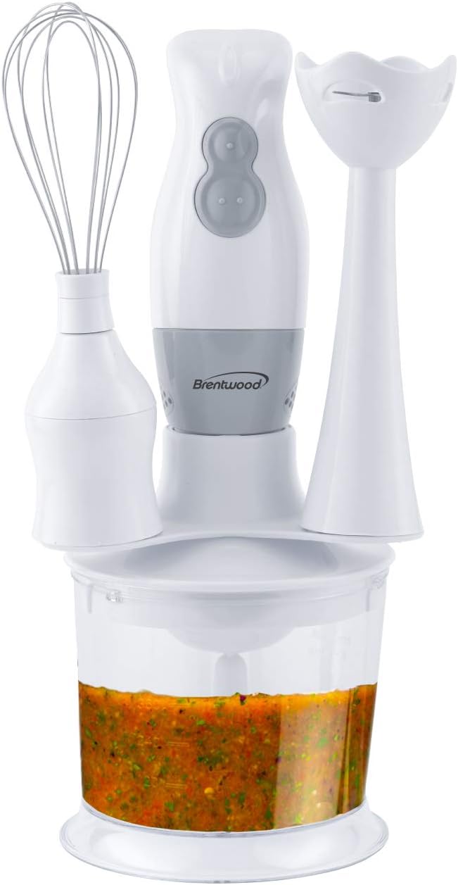 BRENTWOOD HAND BLENDER & FOOD PROCESSOR - WHT