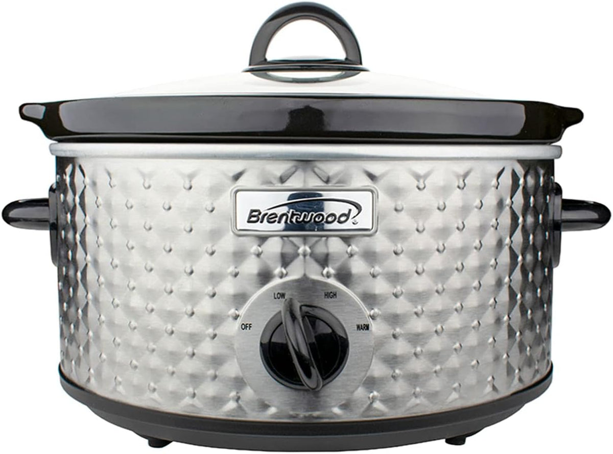 Brentwood 3.5QT DIAMOND PATTERN SLOW COOKER -WHT