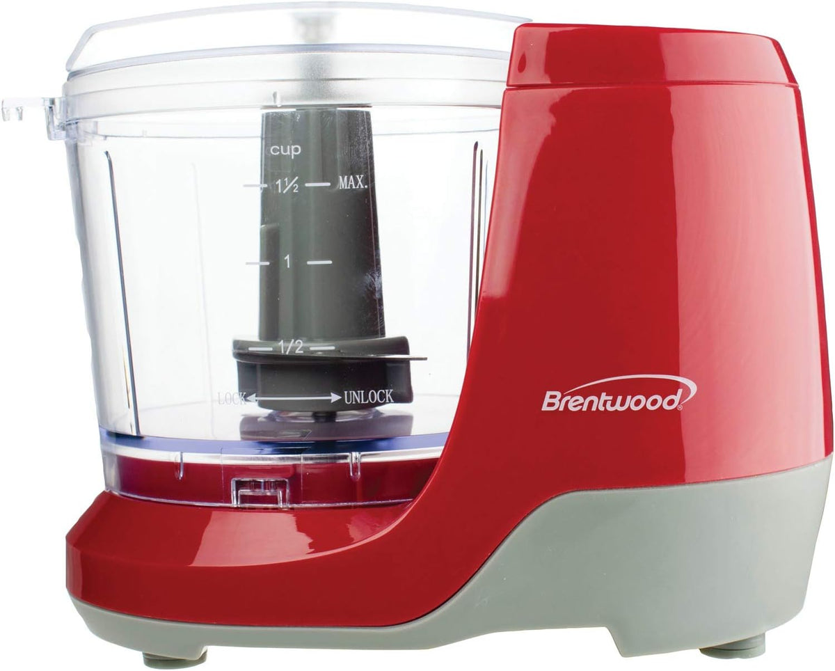 Brentwood MC-109R 1.5 Cup Mini Food Chopper, (Red)