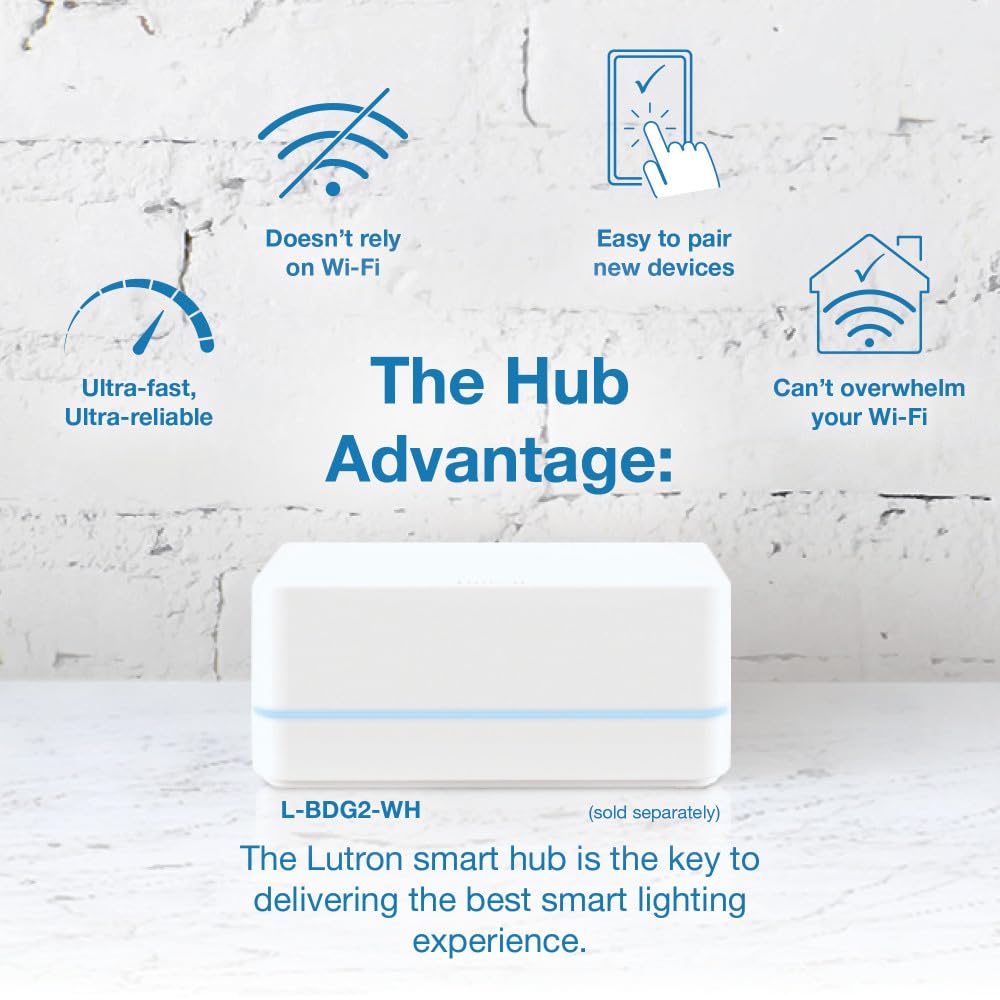 Lutron Caseta Smart Lighting Diva Smart Dimmer Switch for LED Bulbs, Works w/ Alexa, Apple Homekit, Google Home (Hub Required), No Neutral Required, 150W Single-Pole/3-Way, DVRF-6L-BR, Brown