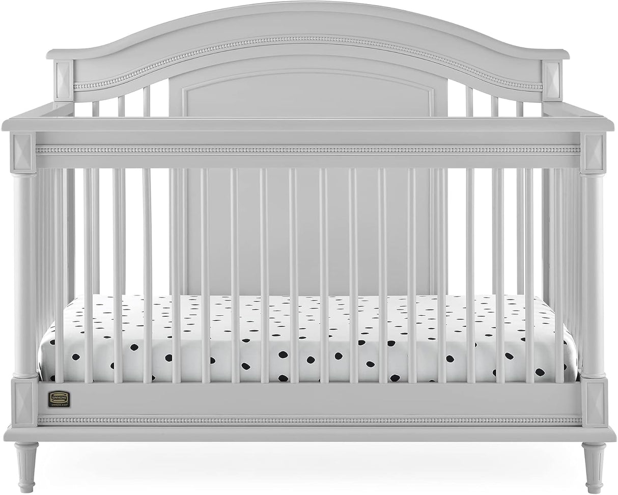 Delta Children Simmons Kids Juliette 6-in-1 Convertible Crib with Toddler Rail, Moonstruck Grey