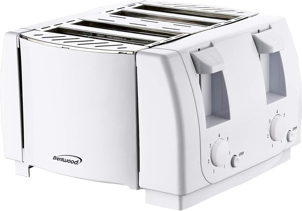 Brentwood 4-SLICE COOL TOUCH TOASTER - WHT