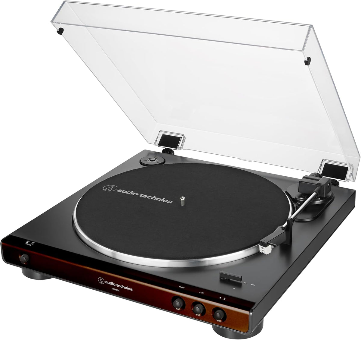 Audio-Technica AT-LP60X-BW Fully Automatic Belt-Drive Turntable, Brown