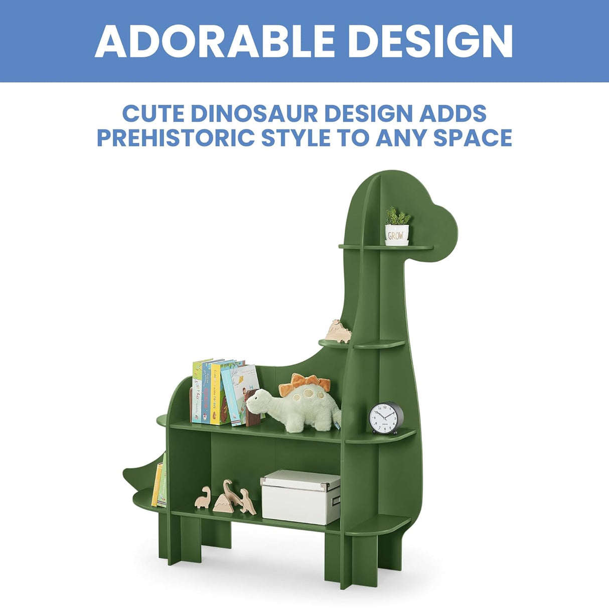 Delta Children Dinosaur Bookcase - Greenguard Gold Certified, Green