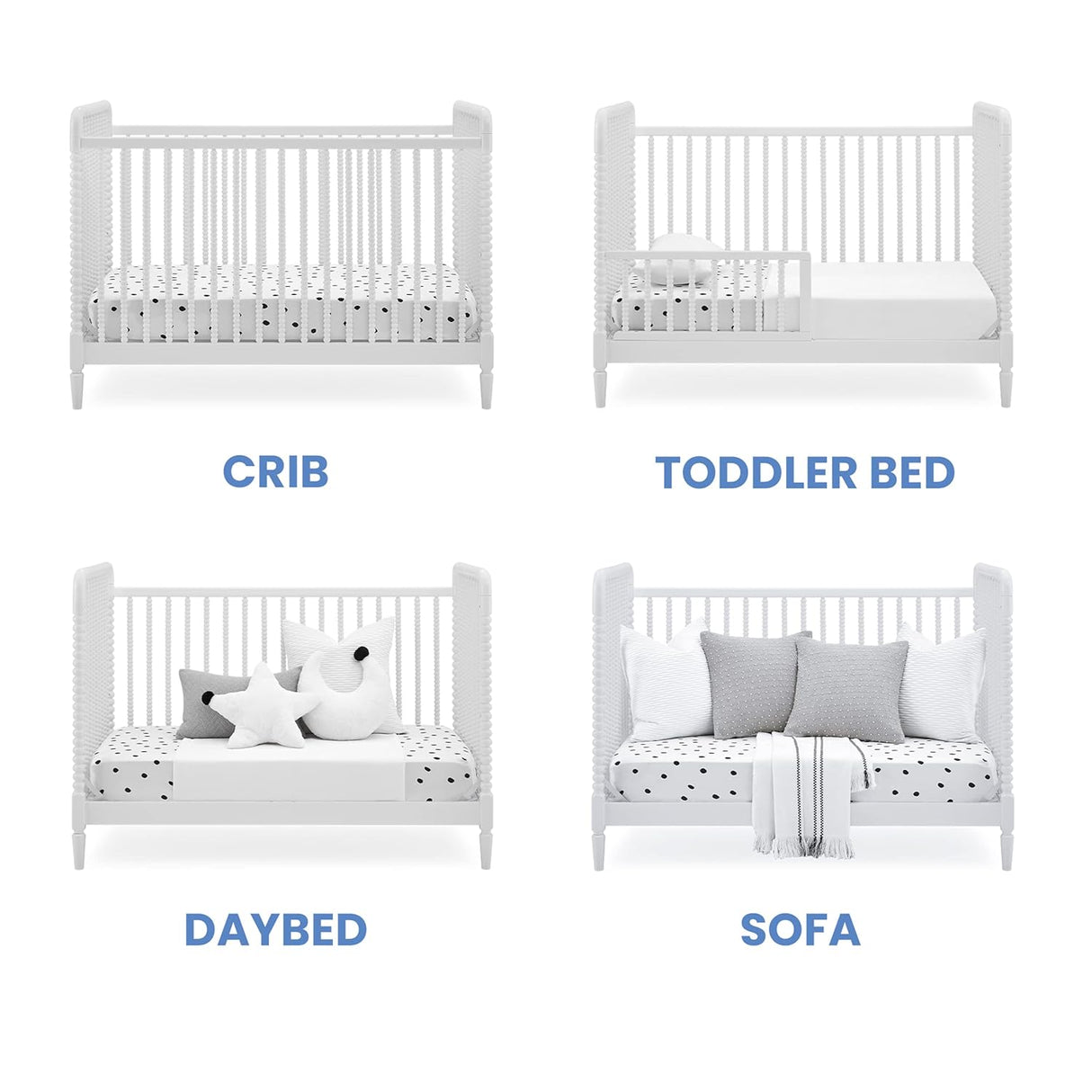 Delta Children Saint 4-in-1 Convertible Crib Includes Conversion Rails Greenguard Gold White