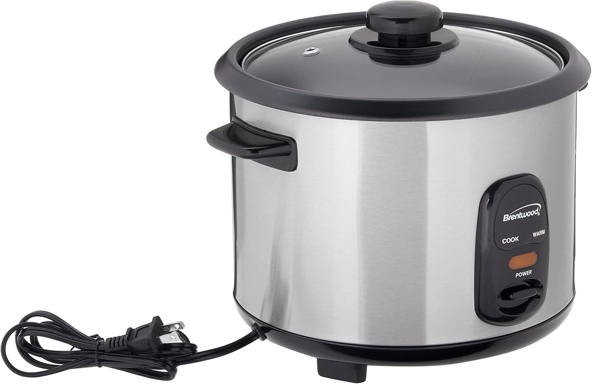 Brentwood Rice Cooker, 10-Cup, Stainless Steel