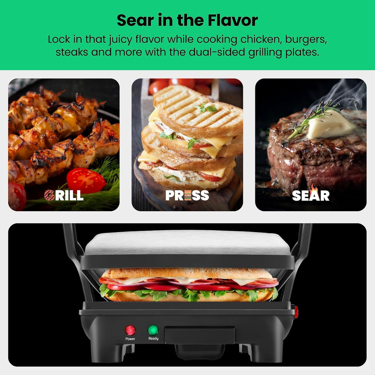 Chefman 3-in-1 Panini Press Grill