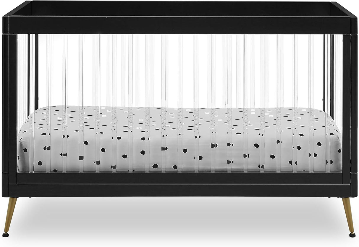 Delta Children Sloane 4-in-1 Acrylic Convertible Crib Black/Melted Bronze