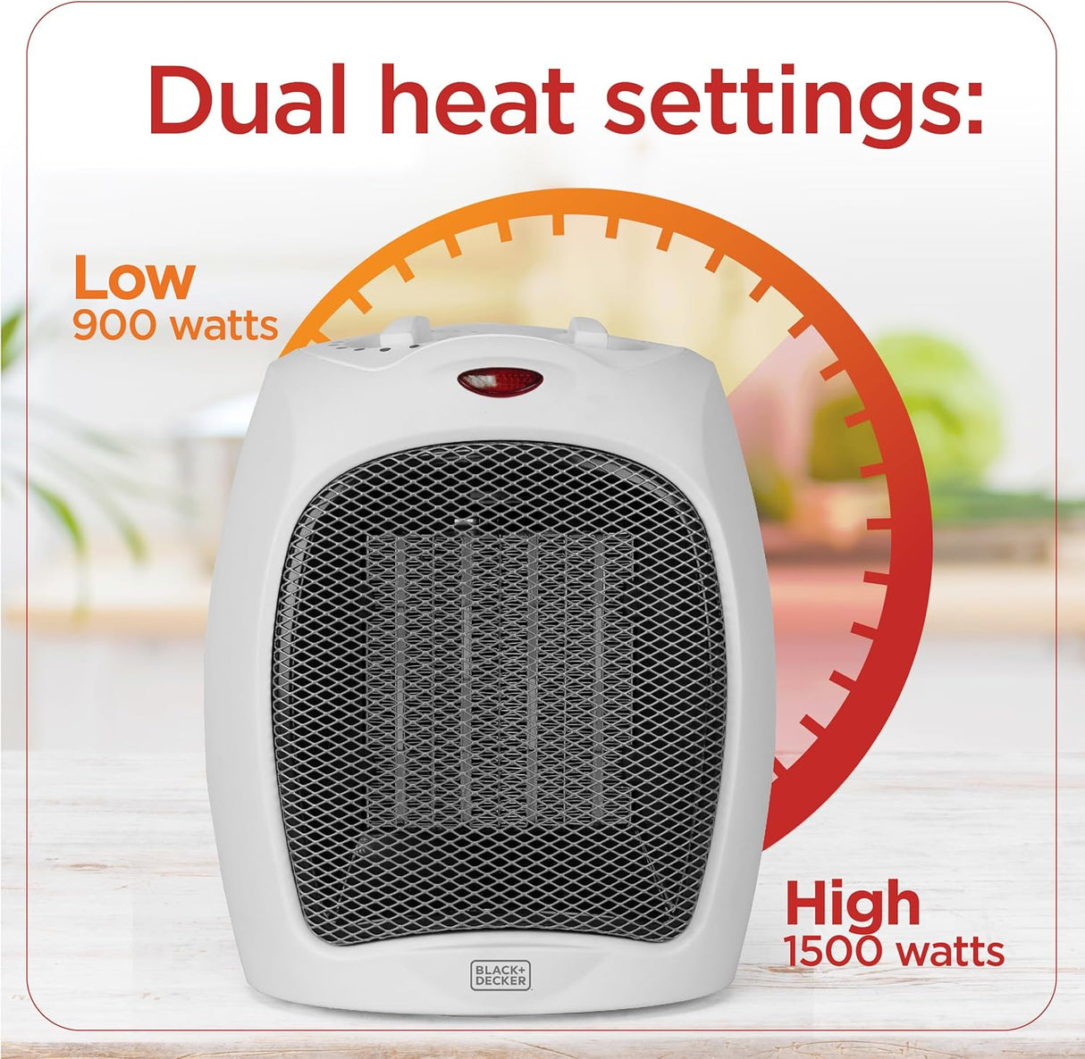 BLACK+DECKER Portable Space Heater, 1500W Small Space Heater with Overheat Protection for Indoor - 5,120 BTU