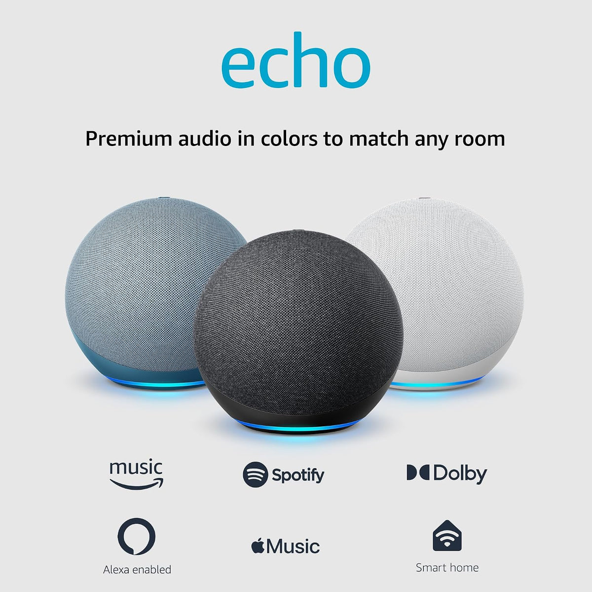 Amazon Echo (4th Gen) | Smart speaker with Alexa | Charcoal