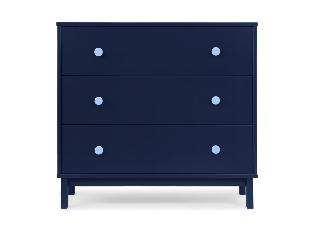 babyGap by Delta Children Legacy 3 Drawer Dresser with Interlocking Drawers, Navy/Light Blue