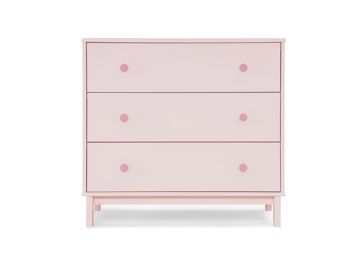 babyGap by Delta Children Legacy 3 Drawer Dresser with Interlocking Drawers, Blush Pink/Dark Pink