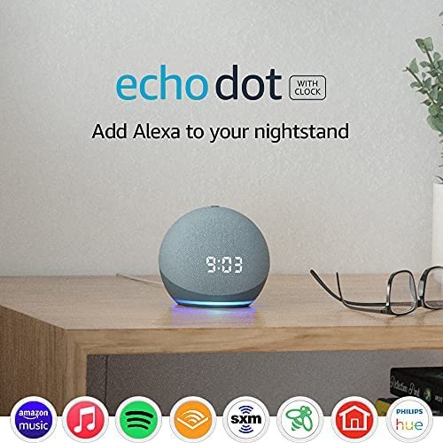 Amazon Echo Dot (4th Gen) | Smart speaker with clock and Alexa | Twilight Blue