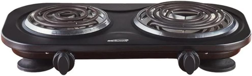 BRENTWOOD 1500W ELECTRIC DOUBLE BURNER -  BLK
