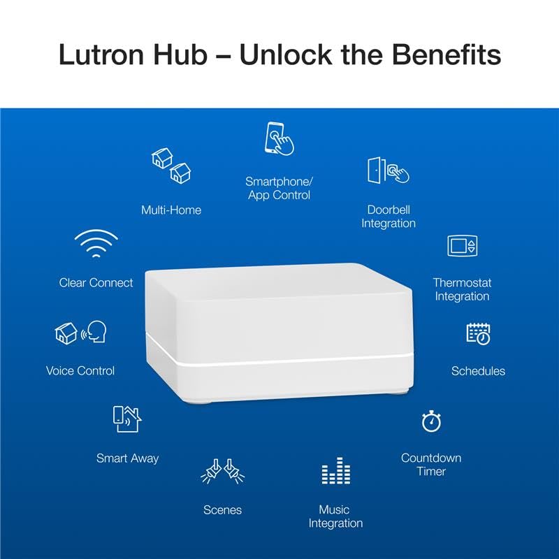 Lutron Caseta Smart Switch Kit w/ Hub, Diva Smart Dimmer Switch, Remote & More, No Neutral Required, Works w/ Alexa, Apple Homekit, Google Home, Single Pole or 3 Way, DVRF-BDG-1DP-A