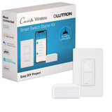Lutron Caseta Smart Lighting Kit w/ Hub, Original Switch, & Wall Plate, for Light Bulbs and Fans, Works w/ Alexa, Apple Homekit, Google Home, 5A Single-Pole/3-Way, Neutral Required, P-BDG-PKG1WS