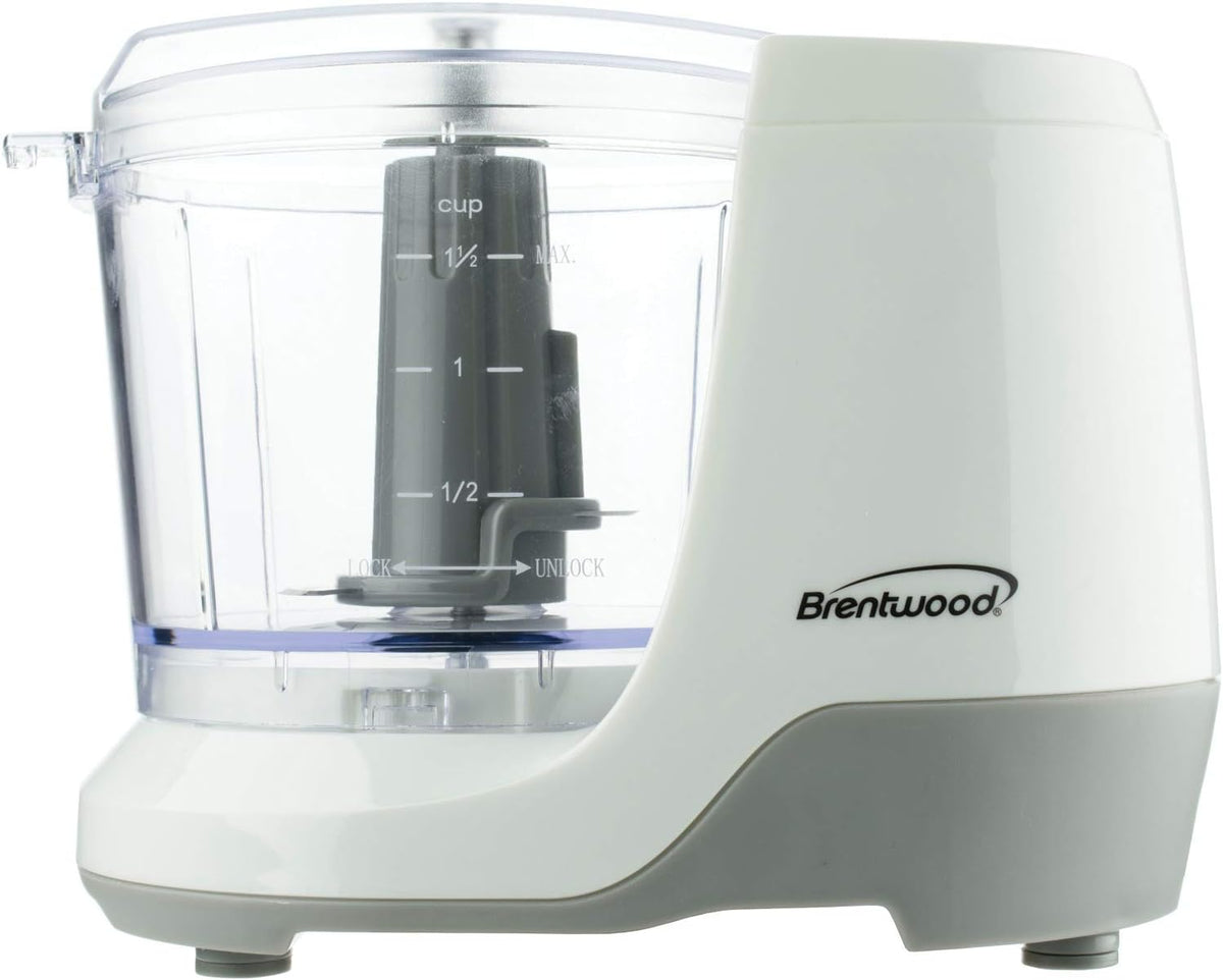 Brentwood MC-109W 1.5 Cup Mini Food Chopper, (White)