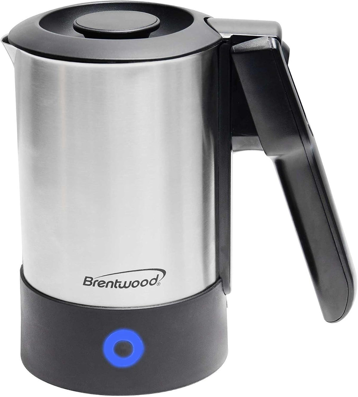 BRENTWOOD KT-1506S Dual-Voltage Stainless Steel Electric Travel Kettle, 20 ounces, Silver