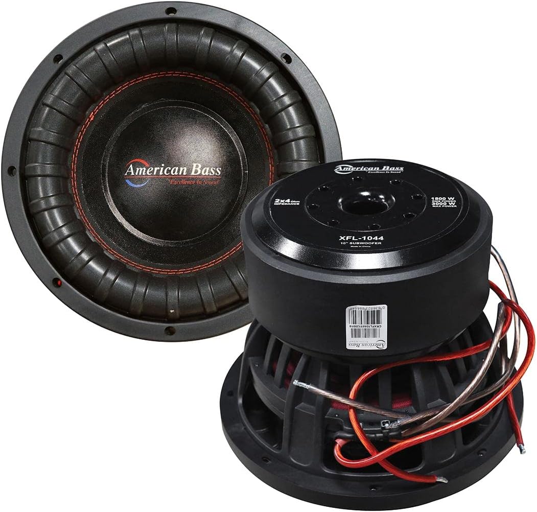 American Bass XFL-1044 10-inch Competition Car Subwoofer 1500 Watt RMS / 3000 Watt Max Dual Voice