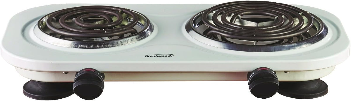 Brentwood  1500W ELECTRIC DOUBLE BURNER - WHT