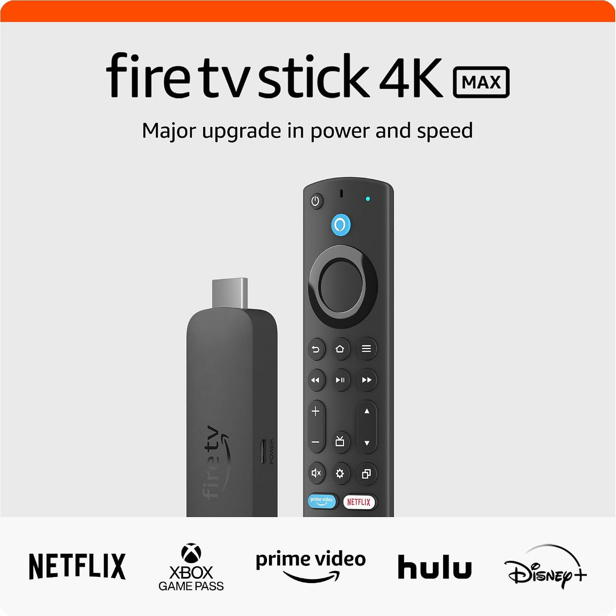 Amazon Fire TV Stick 4K Max streaming device, supports Wi-Fi 6E, Ambient Experience- Black