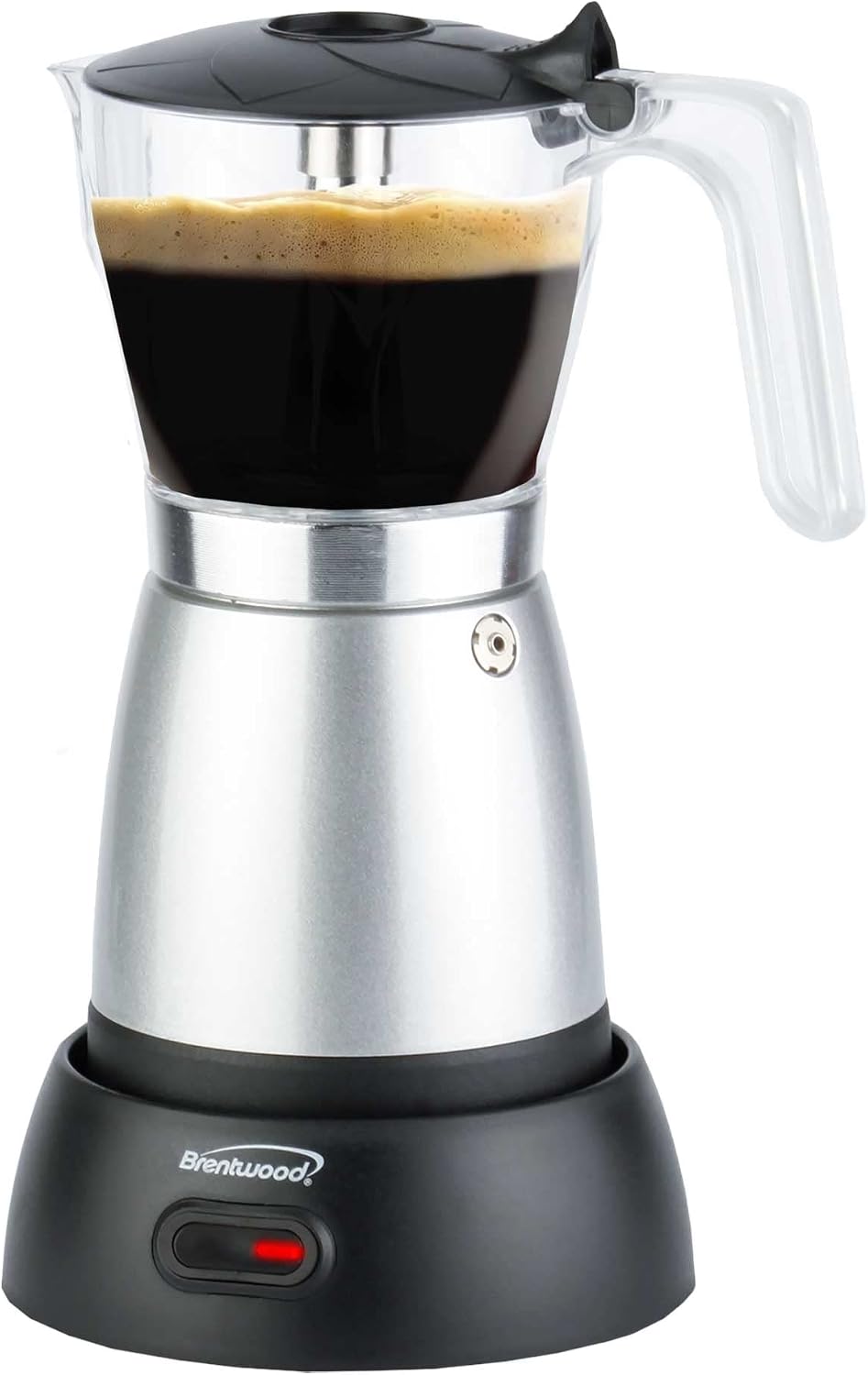 Brentwood Electric Moka Pot Espresso Machine, 6 servings, Silver