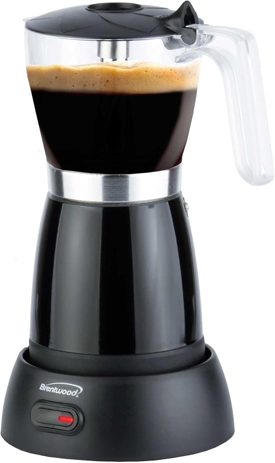 Brentwood Electric Moka Pot Espresso Machine, 6 servings, Black
