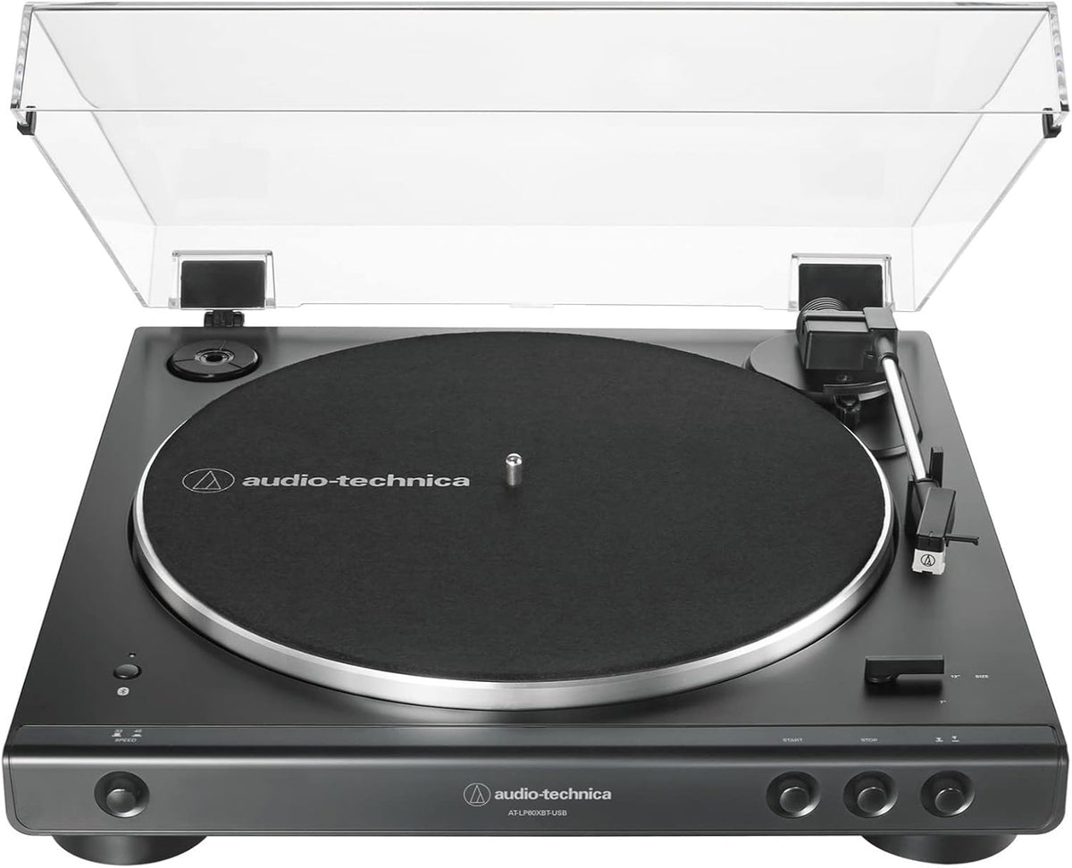 Audio-Technica AT-LP60XBT-USB Fully Automatic Belt-Drive Stereo Turntable with Bluetooth & USB, Black