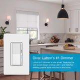 Lutron Caseta Smart Lighting Diva Smart Dimmer Switch for LED Bulbs, Works w/ Alexa, Apple Homekit, Google Home (Hub Required), No Neutral Required, 150W Single-Pole/3-Way, DVRF-6L-BR, Brown
