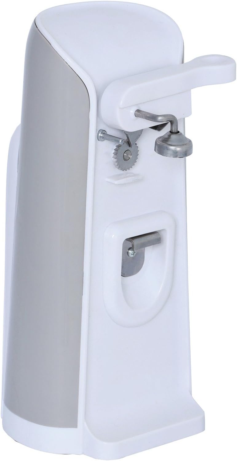 Brentwood Can Opener W/ Built-In Bottle Opener & Knife Sharpener - Wht