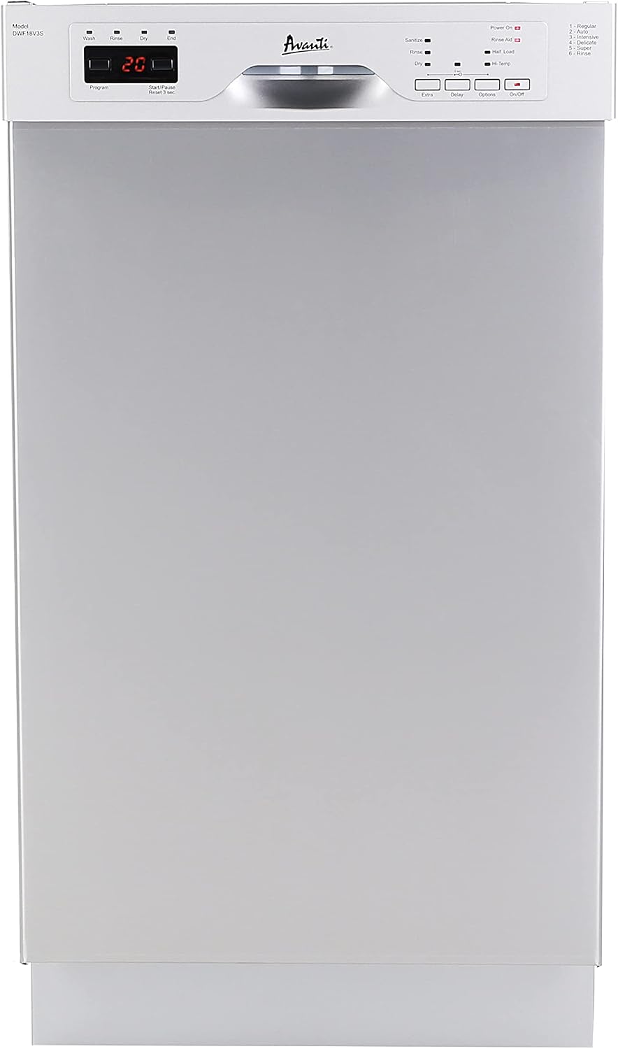 Avanti 18 Inch Full Console Built In Dishwasher DWF18V3S