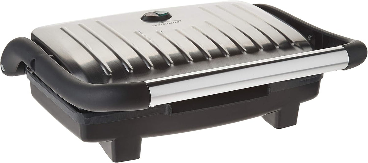Brentwood Compact Panini Maker- BLK/SS