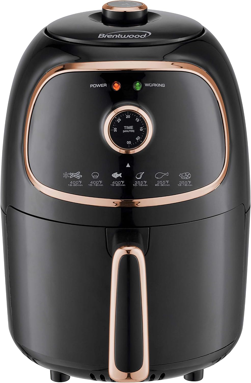 Brentwood  2QT ELECTRIC AIR FRYER - BLK/CP,AF-202BKC