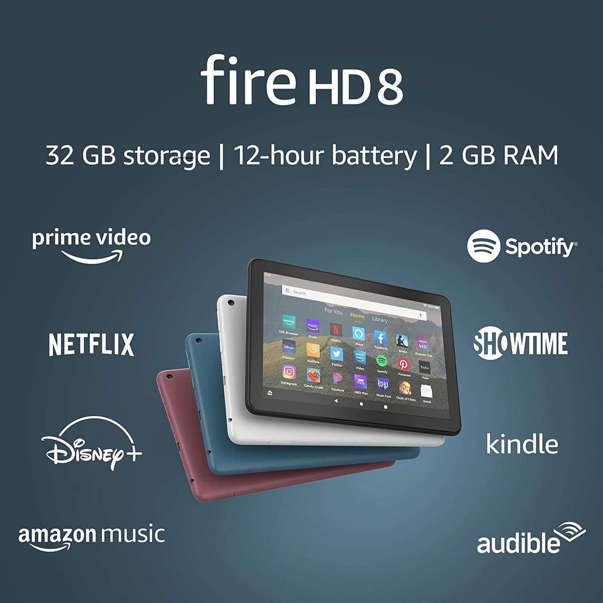 Amazon Fire HD 8 tablet, 8" HD display, 32 GB - Black Without Ads