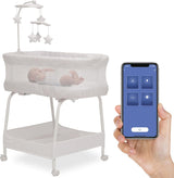 Delta Children SmartSleep Auto Glide Bassinet with Bluetooth, Alloy