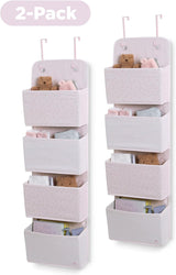 Delta Children 2-Pack Over the Door Storage Organizer with 4 Pockets, Pink