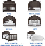 Delta Children Simmons Kids Asher 6-in-1 Convertible Crib with Toddler Rail, Rustic Grey