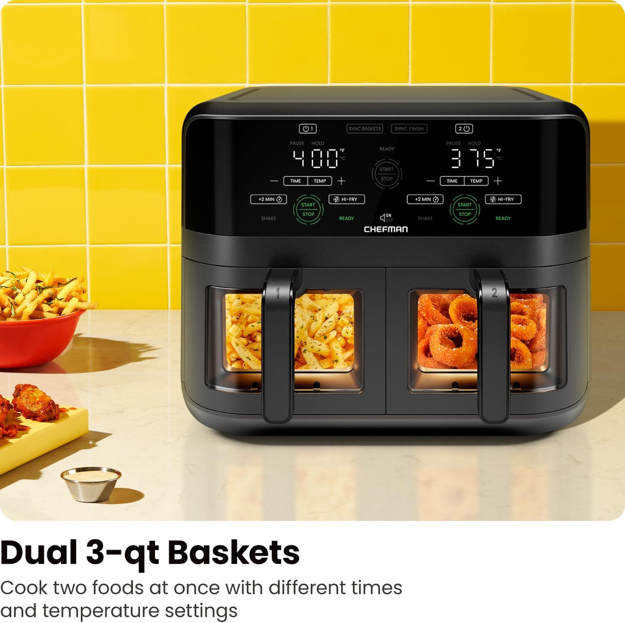 Chefman TurboFry Touch 6-Quart Dual Window Air Fryer