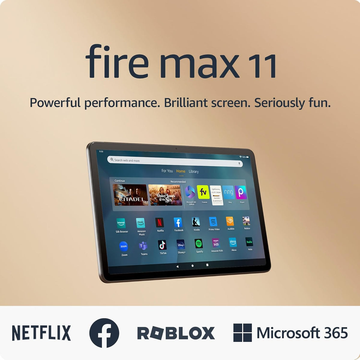 Amazon Fire Max 11" tablet, octa-core processor, 4 GB RAM, 64 GB, Gray