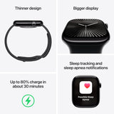 Apple Watch Series 10 (GPS) 46mm Aluminum Case with Plum Sport Loop - Rose Gold