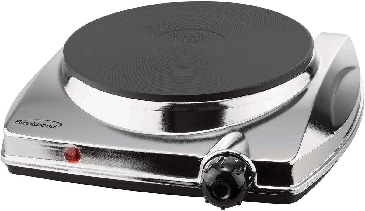 BRENTWOOD 1000W ELECTRIC SINGLE HOTPLATE - CHROME