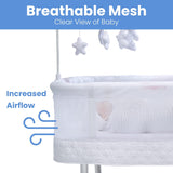 Delta Children Nod Bassinet - Smart Sleeper with Auto Glide Motion, Wi-Fi and Airflow Mesh White