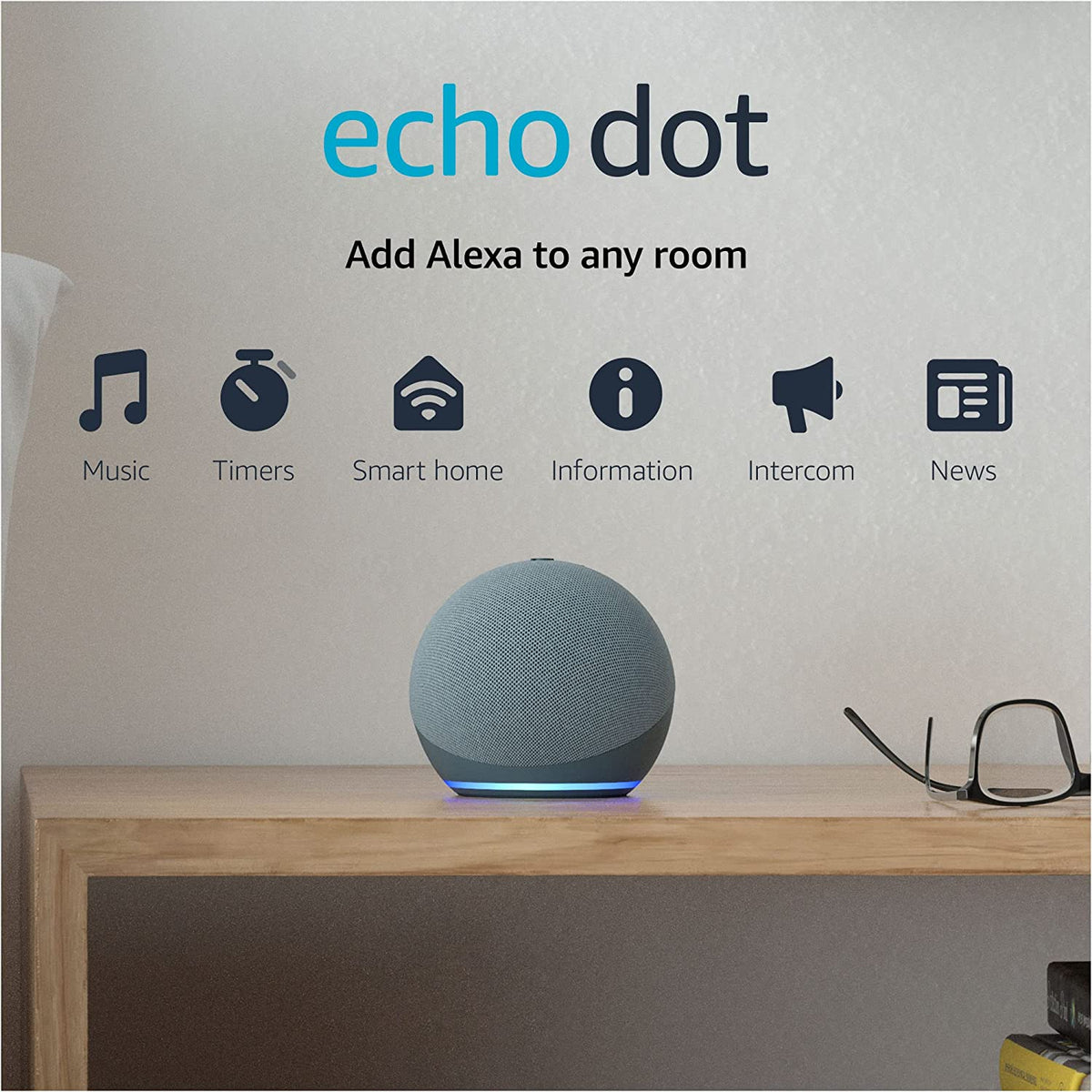 Amazon Echo Dot (4th Gen) | Smart speaker with Alexa | Twilight Blue