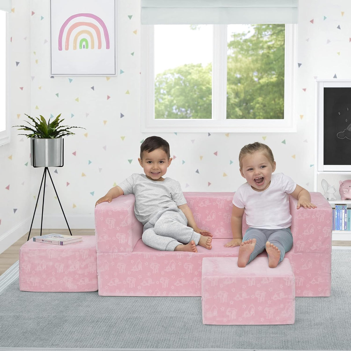 Delta Children Serta Perfect Sleeper Convertible Sofa and Play Set Pink