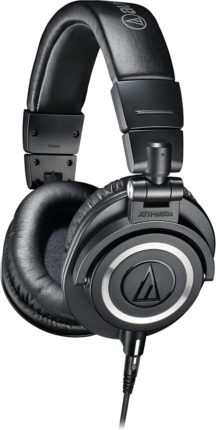 Audio-Technica ATH-M50x Professional Studio Monitor Headphones, Black