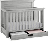 Delta Children Simmons Kids Caden 6-in-1 Convertible Crib with Trundle Drawer,  Rustic Mist