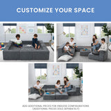 Delta Children Cozee 4-Piece Sectional Sofa Set, Grey