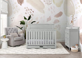 Delta Children Simmons Kids Caden 6-in-1 Convertible Crib with Trundle Drawer,  Rustic Mist